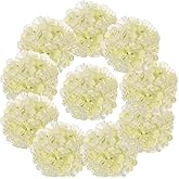 LUSHIDI 10PCS Artificial Hydrangea Flowers, Fake Hydrangea Silk Flowers Heads with Stems for Wedding Home Party Shop Baby Shower Decoration-Light Green