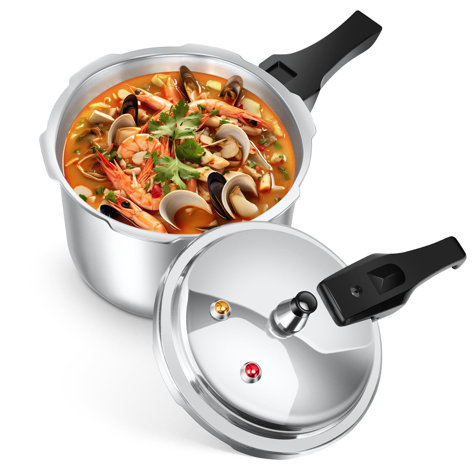 Photo 1 of Serlium Small Pressure Cooker, 3.17 Quart Aluminum Alloy Pressure Cooker 18cm/7inch Bottom 3L Mini Pressure Cooker for Gas Stove Induction Cooker