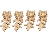 BSYMDH 4PCS Wood Carved Onlay Applique Wood