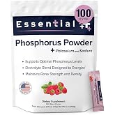 Brookfield Pharmaceuticals Phosphorus Supplements 100 Pack Electrolyte Mix | Powder, Sodium Potassium Phosphate, Citric Acid Added, Fruit Flavored, Fast Dissolve Formula, Kidney &amp; Bone Health