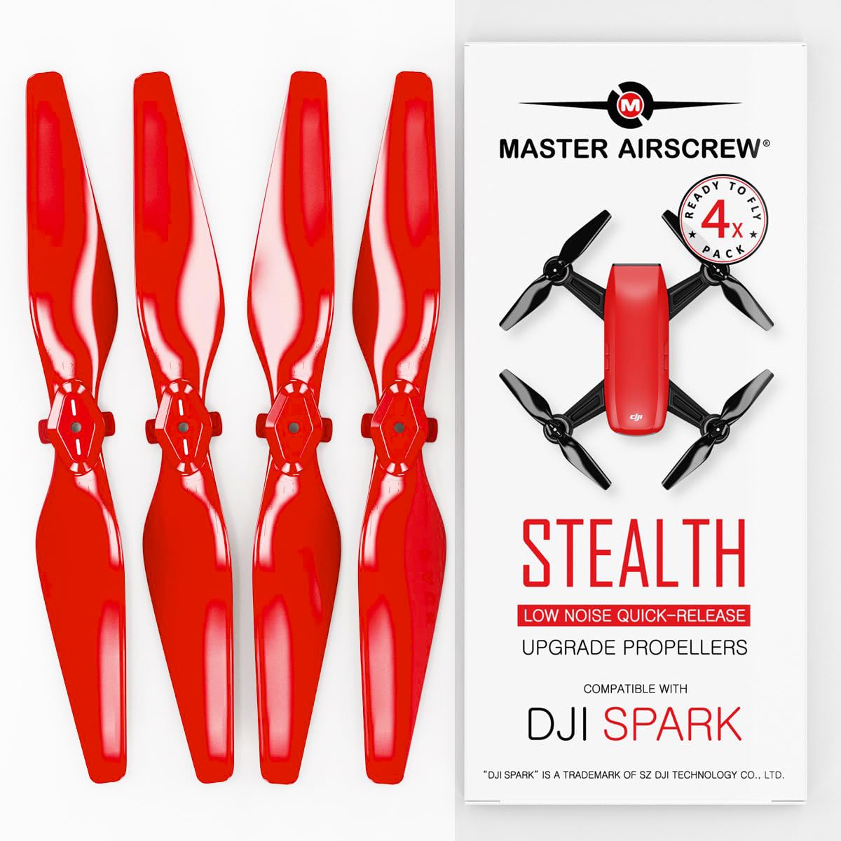 Stealth Propellers for DJI Spark - Red, 4 pcs