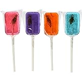 Hotlix Cricket Lollipops - Edible Bug, Blueberry, Grape, Orange, Strawberry | Edible Insect Candy, Real Bug Lollipops, Assorted Flavors, Sugar-Free Formula, Pack of 4