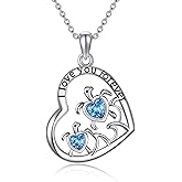 AXOMY Turtle Necklace 925 Sterling Silver Sea Turtle Pendant Necklaces Wave Jewelry Gifts for Women