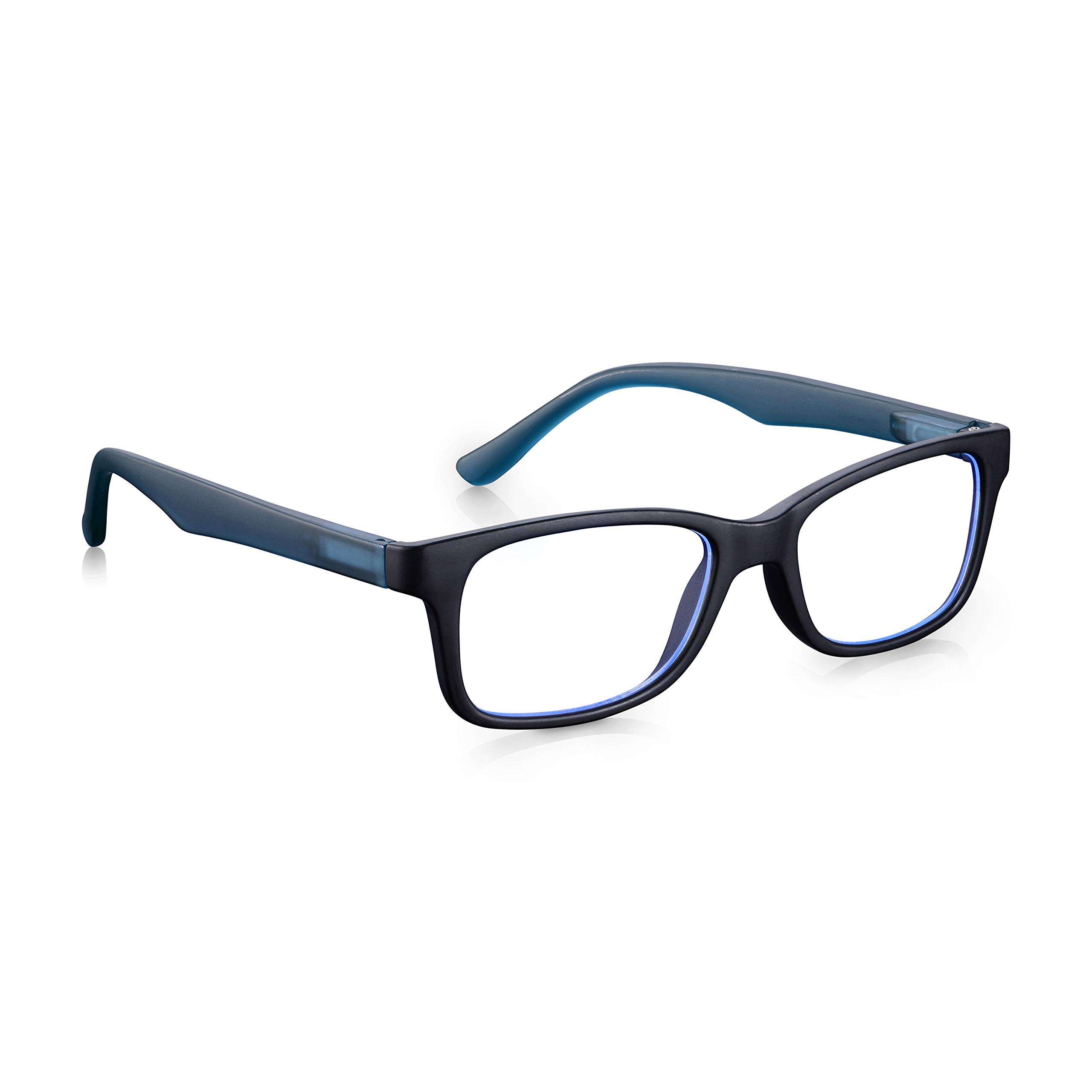 Blue Light Blocker Glasses for Children Age 3-10, Protective Specs for Screen Computer Digital in Black & Blue, Read Optics