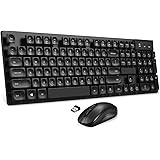 TOPELEK Wireless Keyboard and Mouse Combo, Water-Dropping Keycaps Design, 104 Full Size Keyboard and Mute Mouse with 32ft Wireless Connection, USB Receiver, Supports Windows XP/VISTA/7/8/10; Mac
