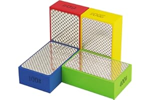 Diamond Polishing Pads Sanding Blocks - Cuttte 4pcs Diamond Sanding Sponge Pads Tile Tools 60#, 100#, 200#, 400# for Wood Ceramic Tile Glass Grinder