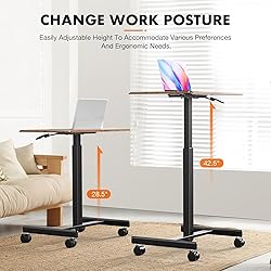 Sweetcrispy Small Mobile Rolling Standing Desk