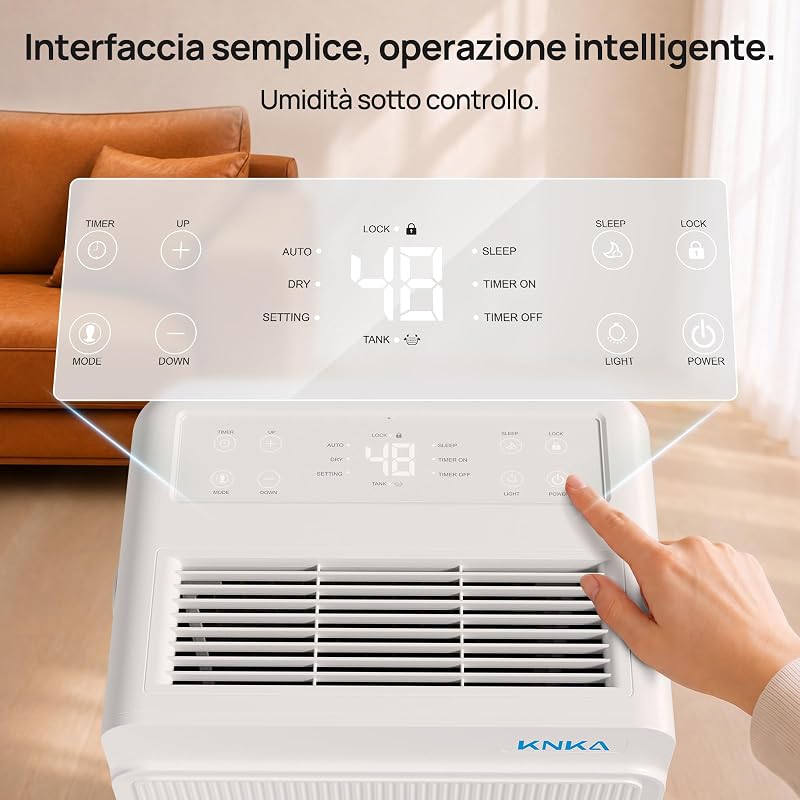 Deumidificatore 25L/giorno Dehumidifier Tre Modalità di Funzionamento
