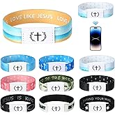 QsiuYbng 10 Pcs Bible Verse Bracelets Elastic Christian Bracelets with Spiritual Energy Quotes Waterproof Daily Bible Verse Bracelet Christian Gifts for Women Men Stocking Stuffers Christmas Gifts