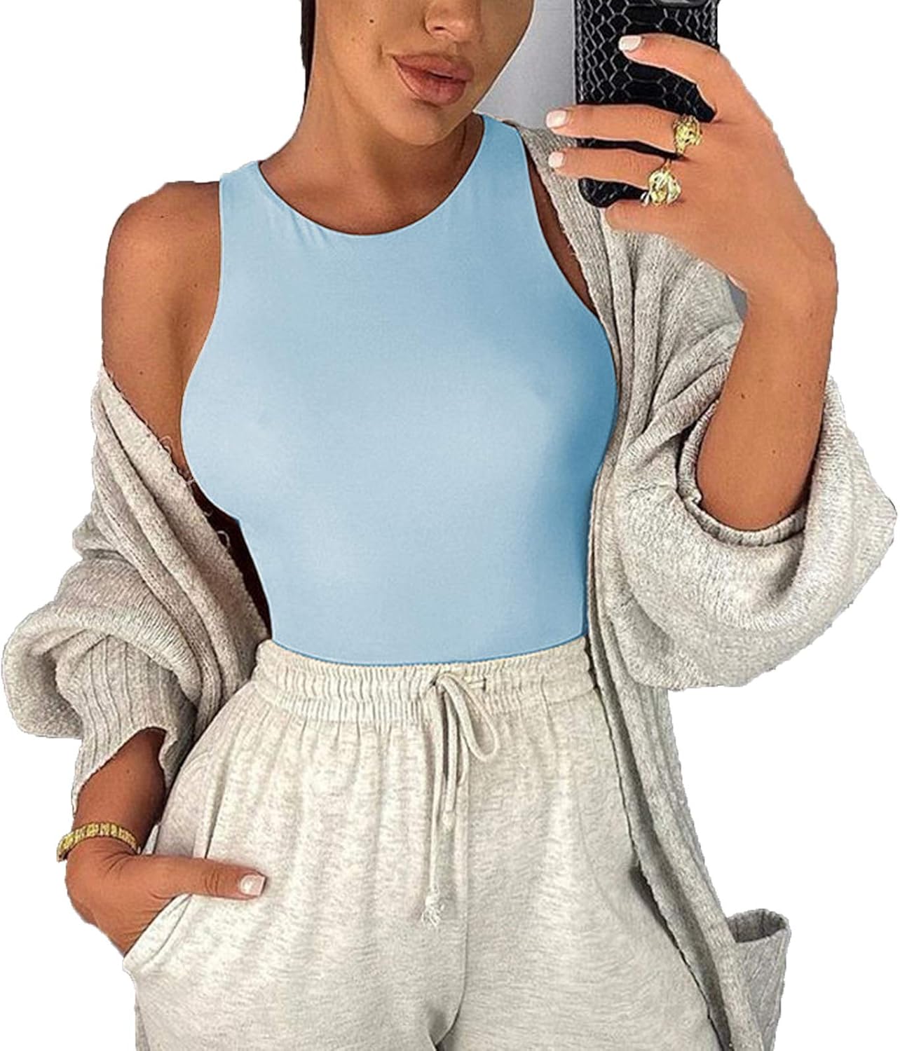 Bodysuits Summer Women Sleeveless Khaki Bodysuit 2020 Sexy Black Body