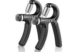 AIXPI Grip Strength Trainer, Hand Grip Exerciser Strengthener with Adjustable Resistance 11-132 Lbs (5-60kg), Forearm Strengthener, Hand Exerciser for Muscle Building and Injury Recover Black 2 Pack