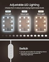 VASAGLE KAILYN Dressing Table with LED Lights 9 Bulbs 3 Colors White view 3