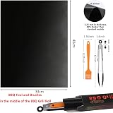 BBQ Grill Mat Set of 5 Non Stick Teflon Mats Heat Resistant 500F view 3