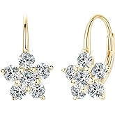 Moissanite Earrings for Women, 925 Sterling Silver 1.2ct D Color Brilliant Round Cut Moissanite Hoop Huggie Earring, Hypoallergenic Leverback Drop Dangle Earrings Christmas Birthday Jewelry Gifts