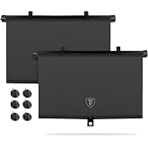 Firestone 2 Pack Retractable Automotive Sunshade Car Window Sunshades - Blocks 99% UV Rays, Lightweight & Compact Car Side Window Shade with Automatic Retract Button, Blocks Glare & Heat, Black