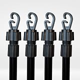 BPIL 4x Heavy Duty Telescopic Clothes Line Props 1.3-2.6m Galvanized Steel