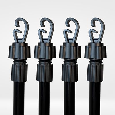 BPIL 4x Heavy Duty Telescopic Clothes Line Props 1.3-2.6m Galvanized Steel