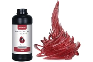 RICH-OPTO 3D Printer Resin UV-Curing 405nm Rapid High Precision Quick Curing Standard Photopolymer Resolution Low Odor for LCD 3D Printing Liquid Clear Red 1000g