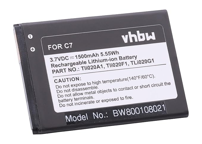 vhbw Li-Ion Akku 1500mAh (3.8V) für Handy Smartphone Telefon Alcatel One Touch OT-7041D, OT-7041X wie Tli020F1, TLi020G1, TLi