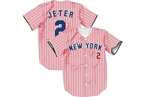 TIFIYA New York Jeter 2 Stripes Baseball Jersey NY Softball Shirts for Men/Women/Young