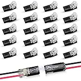 20Pcs Double-Wire Plug-in Connector Led Light Strip Connectors 2 Pin, Led Strip Lights Connectors Low Voltage Wire Connector 