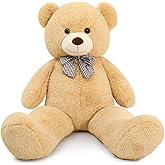 MaoGoLan Giant Teddy Bear 4 Feet,Adorable and Cuddly Big Bear Stuffed Animal 47", Classic Teddy Bear Plush Gift Decoration for Baby Shower,Party,Birthday,Valentines Day,Tan