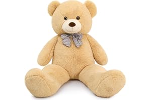 MaoGoLan Giant Teddy Bear 4 Feet,Adorable and Cuddly Big Bear Stuffed Animal 47", Classic Teddy Bear Plush Gift Decoration for Baby Shower,Party,Birthday,Valentines Day,Tan