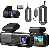 BOTSLAB 4k Dash Cam Front and Rear, 24/7 Parking Monitor with Hardwired Kit, 170° Ultra Wide Dashcam, ADAS, IMX415 Sensor, Night Vision, WDR, Loop Recording, 5G/2.4G WiFi & GPS, Free 64GB Card