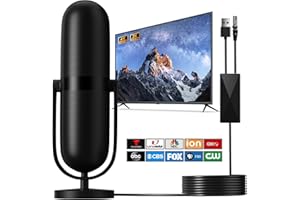 KEIDNS 2024 Upgraded TV Antenna Indoor with 650+ Miles Coverage Range Supports 2K 4K for Smart TV and Local Channels, with Signal Amplifier and 18ft HD Cable