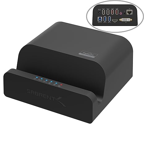 Sabrent USB 3.0 Universal-Dockingstation mit Ständer für Tablets und Laptops unterstützt Windows & Mac (DS-RICA)