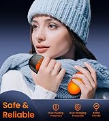 DAXING Hand Warmers Rechargeable 2 Pack 6000mAh 24H 3 Heating Modes Black view 6