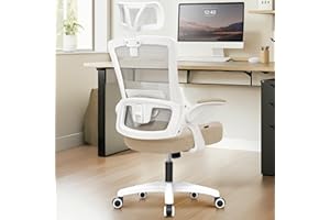 NEO CHAIR Ergonomic Office Desk Chair High Back Computer Gaming Mesh Chair with Comfy Task Adjustable Arms Lumbar Support Headrest Swivel for Home Office (Beige)