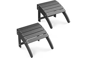PeakPursuit Adirondack Ottoman Foot Rest for Adirondack Chair, HDPE Resin Weather-Resistant Outdoor Patio Footstool for Porch, Pool, Lawn & Backyard Use