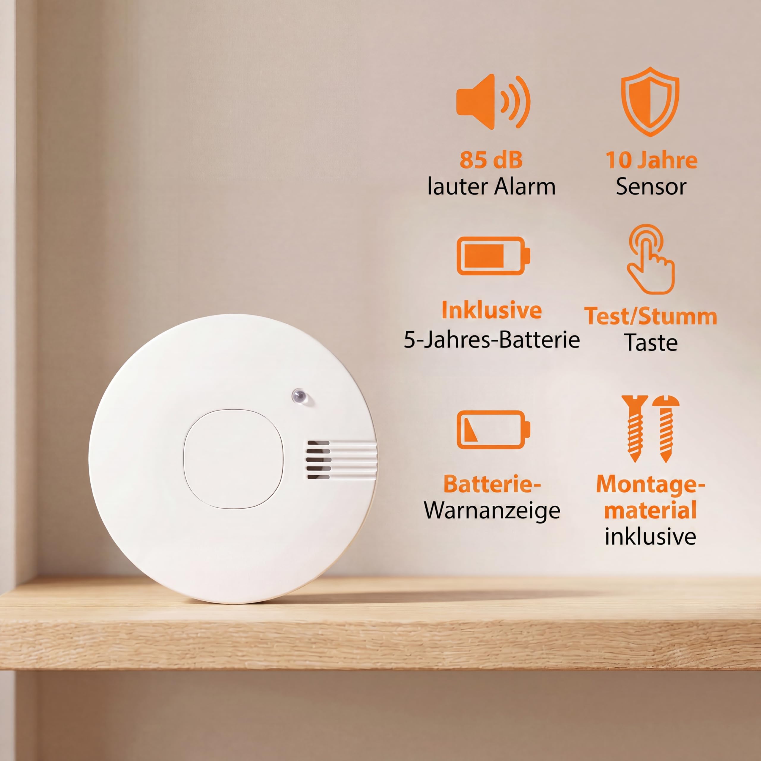 Smartwares Rauchmelder – Austauschbare Batterie mit 5 Jahren Lebensdauer – Schnelle und zuverlässige Erkennung – 85 dB – FSM-11750 6