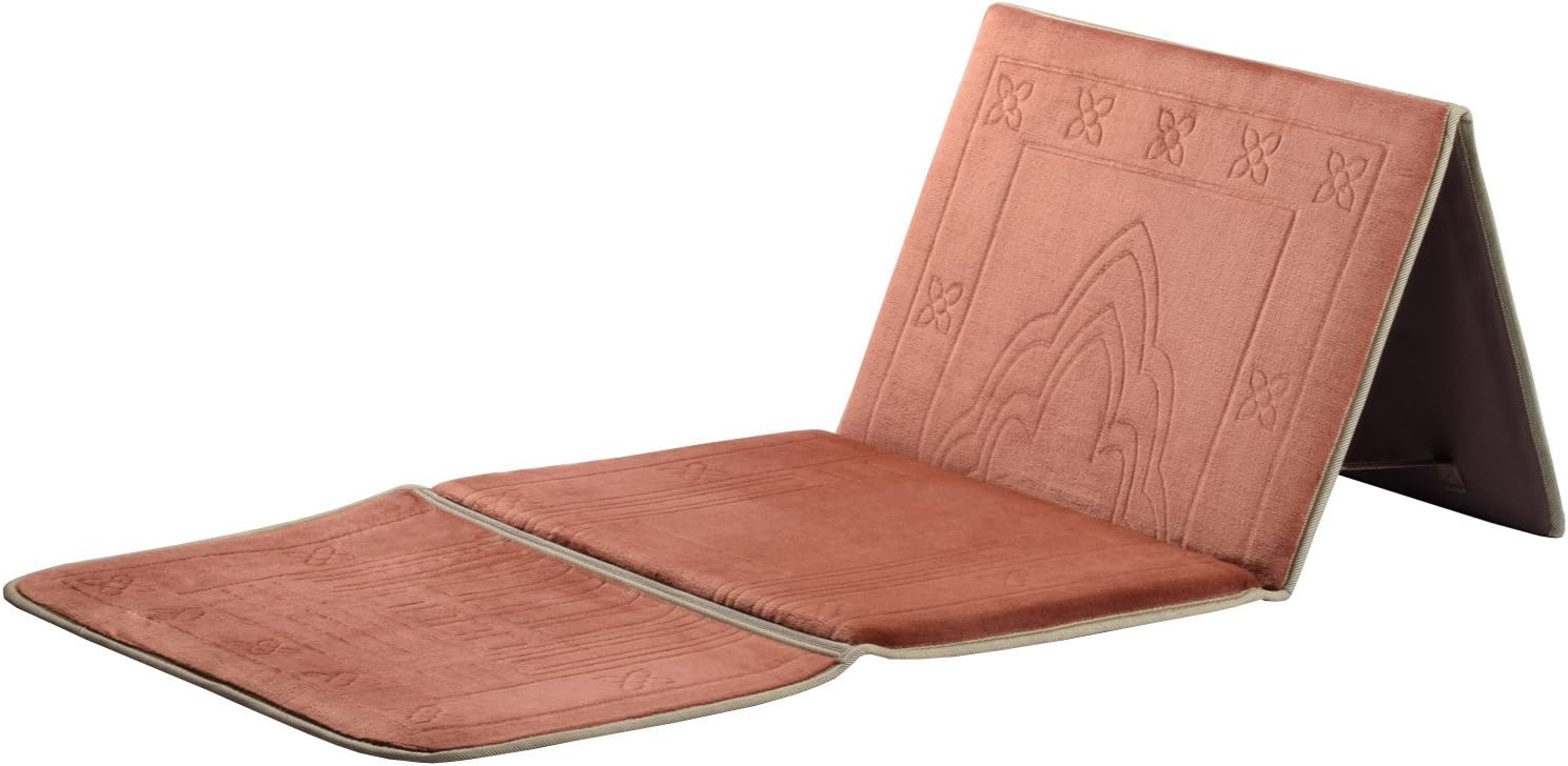 Deserthome Prayer Carpet,Muslim Fold Islam Portable Prayer Rugs with Storage Bag Back Carpet（Coffe）