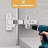 Furniware 2 Pcs Soft Close Cabinet Hinges 110 Degree 35mm Concealed view 2