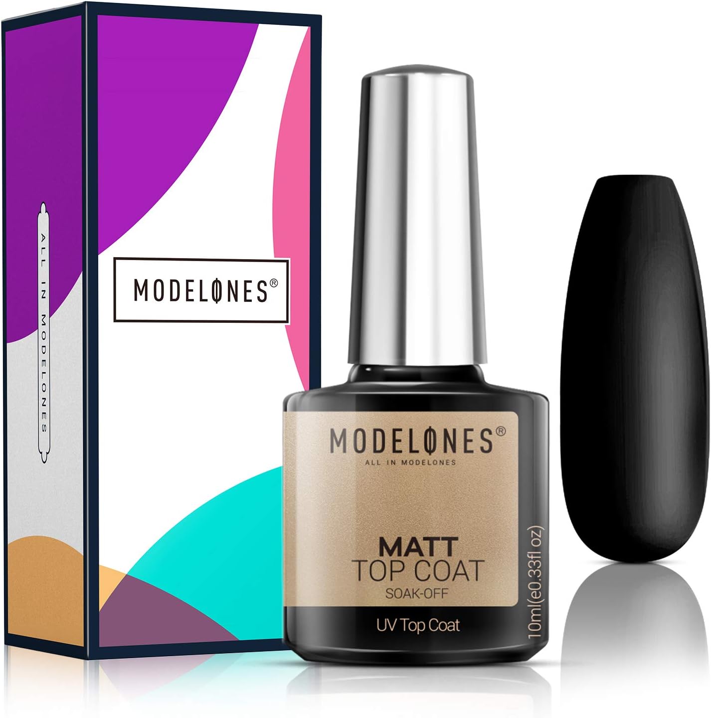 Matte Gel Top Coat, LED Soak Off Gel Nail Polish Kit Matte Finish and