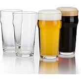 Pint Glasses Set of 4,20oz Imperial British Beer Glass,Nonic Pub Pint Glasses,Lead-Free Dishwasher Safe Craft Beer Glasses,Easy Stacking Classic English Style Tumblers