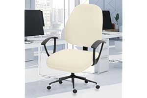 DIVA EN CAMINO DEC Stretchable Desk Office Chair Seat Covers - Universal Stretch Computer Chair Slipcover - Washable Rotating Backrest Coverings & Cushion Protectors for Dogs, Cats, Pets, Cream