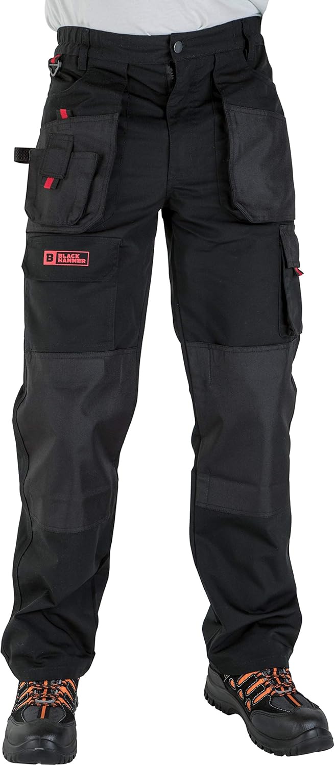 Pantaloni Da Lavoro Da Uomo In Pile Bianco Con Tasche Per Ginocchiere – Multi Tasca Cargo Per Pittori E Decoratori - 5