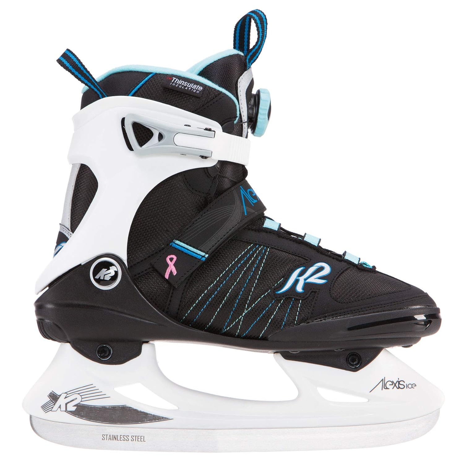 I170300601070 Size 7 K2 Sports Black/White/Blue K2 Skate Alexis Ice BOA
