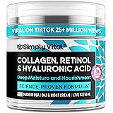 SimplyVital Face Moisturizer Collagen Cream - Anti Aging Neck and Décolleté - Made in USA Day & Night Face Cream - Moisturizi
