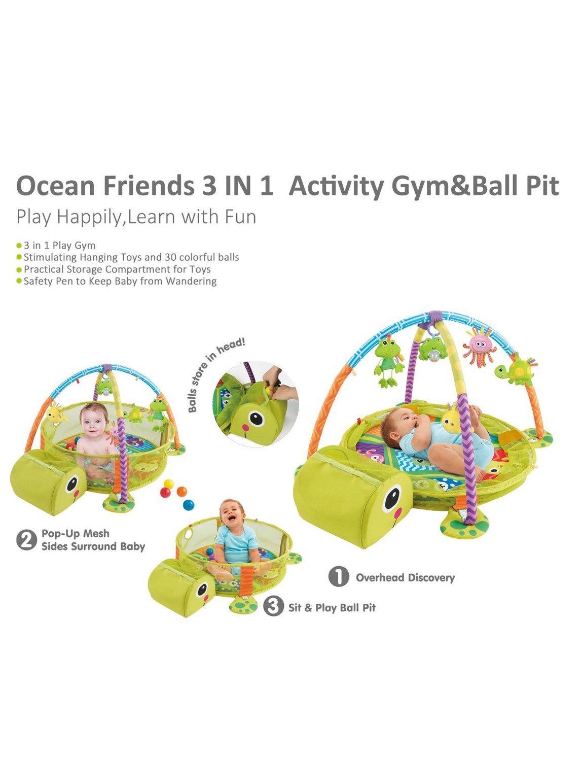 3 in 1 lion activity gym & ball pit