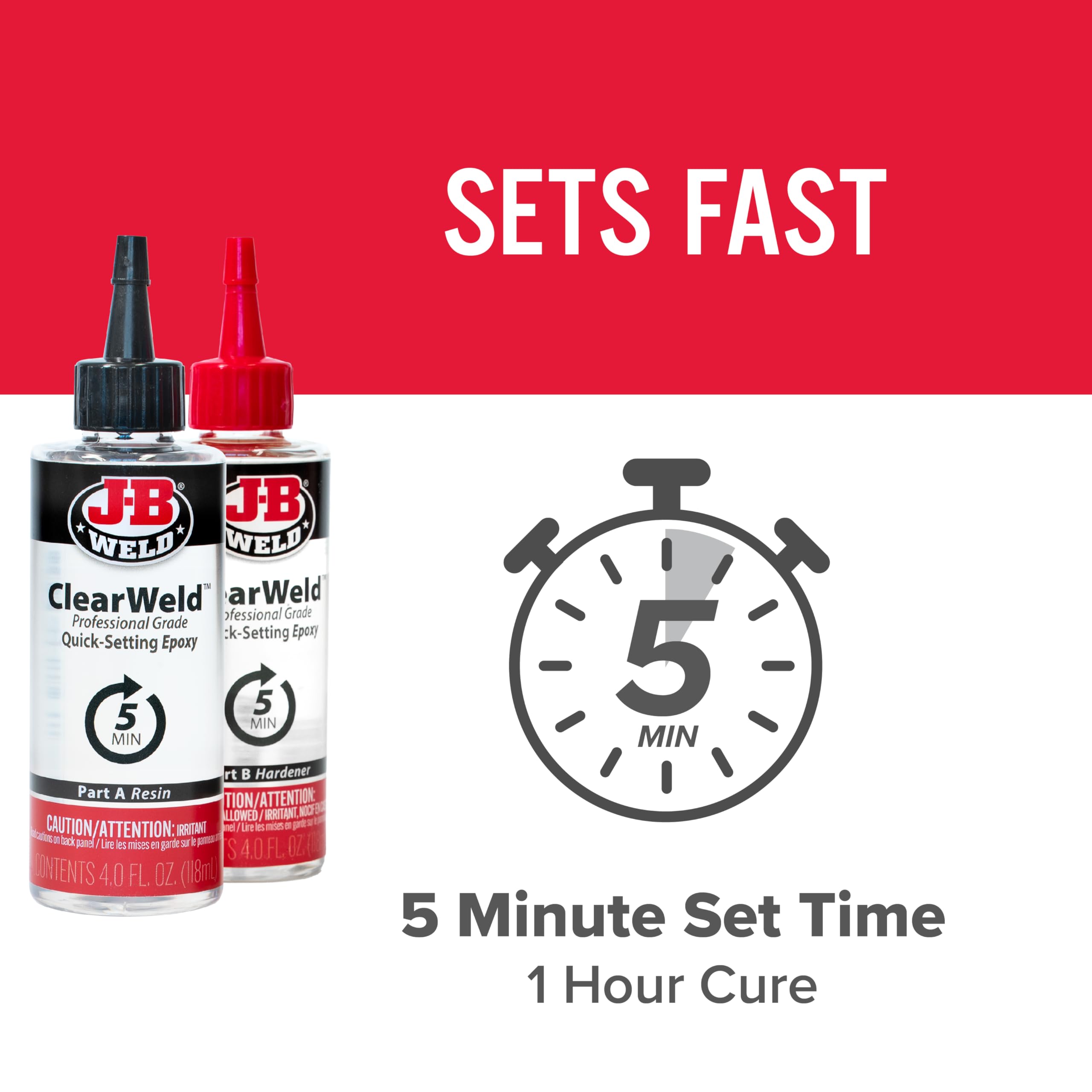 J-B Weld Pro Size ClearWeld 5 Minute Set Epoxy