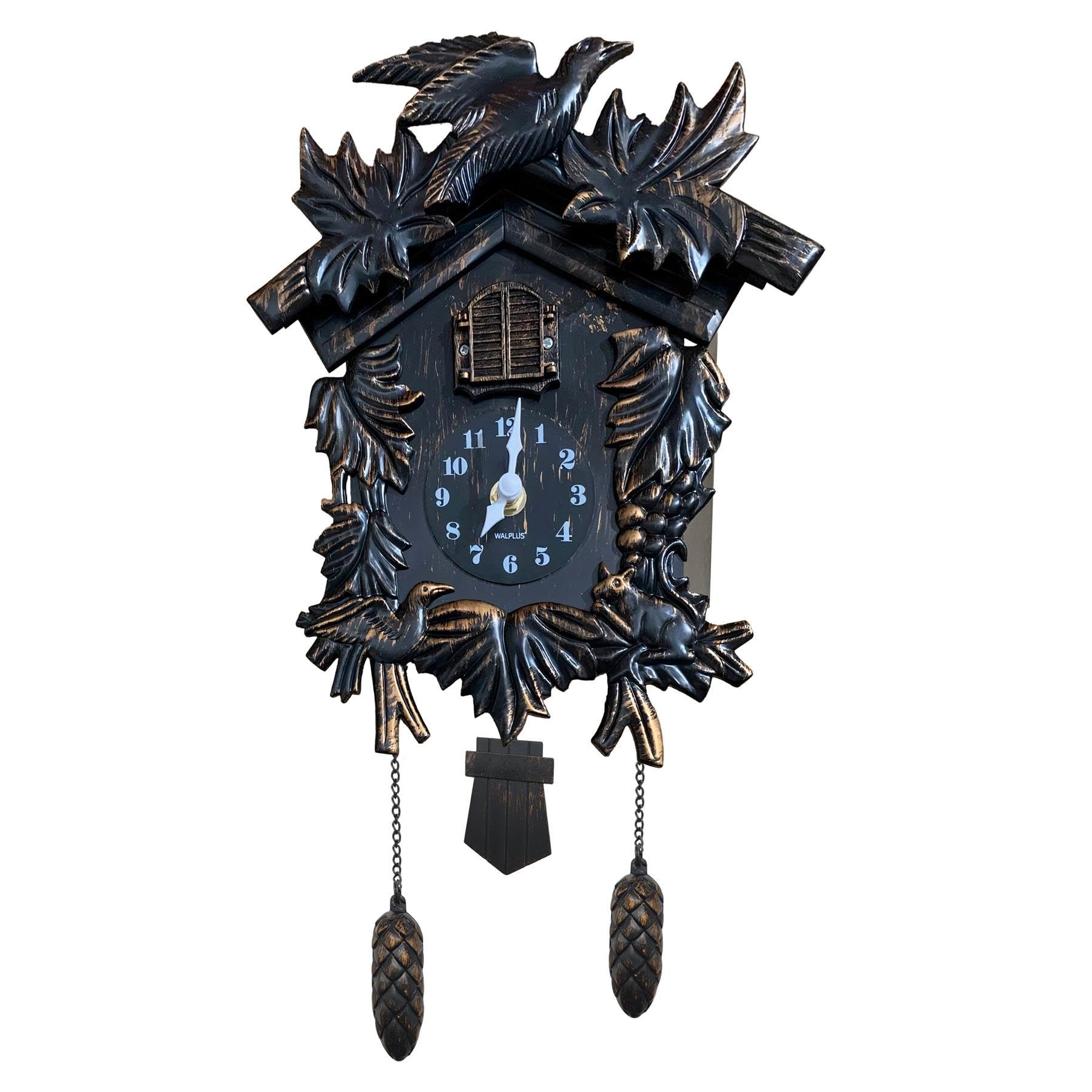 WALPLUS 24x31x13cm Black Forest Cuckoo Clock Classic Clock Home DIY Decoration Office Accessories Minimalist Design Bedroom Decor Stylish Living Room Gift