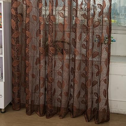 Garden Curtains Window Treatments Hardware Leaves Floral Tulle