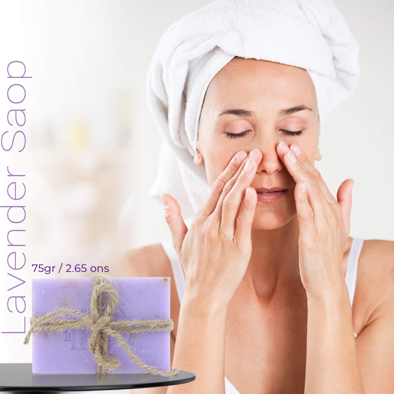 De Paris Le Lavande-Lavender Oil 10 milliliter- Glass Dropper-Lavender Bar Soap- Lavender Sachet-100 Percent Pure- All Natural -Sleep Aroma Therapy, Relaxing Bath, and  Massage