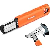 RUSHMORE Garden Tool &amp; Knife Sharpener, 5-in-1 Multipurpose Carbide &amp; Ceramic Blades for Pruners, Loppers, Hedge Shears, Scissors, Axes, Machetes &amp; Lawn Mower Blades &ndash; Repairs &amp; Hones Edges