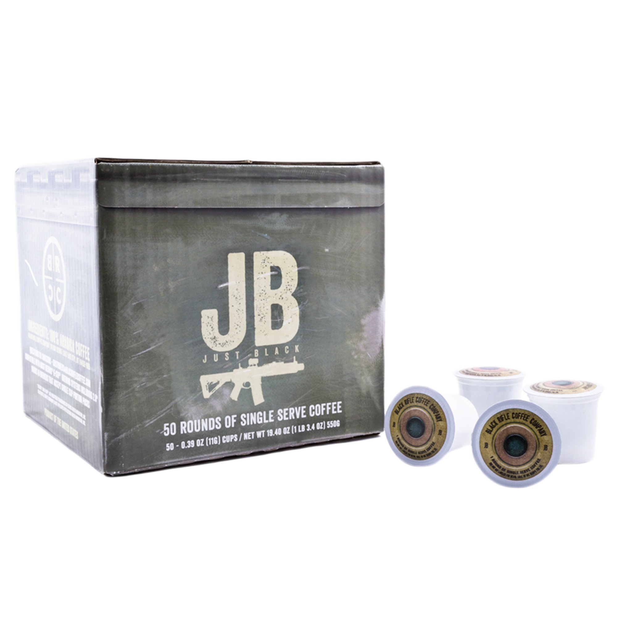 Black Rifle Coffee Company JB"Just Black" Coffee Rounds for Single