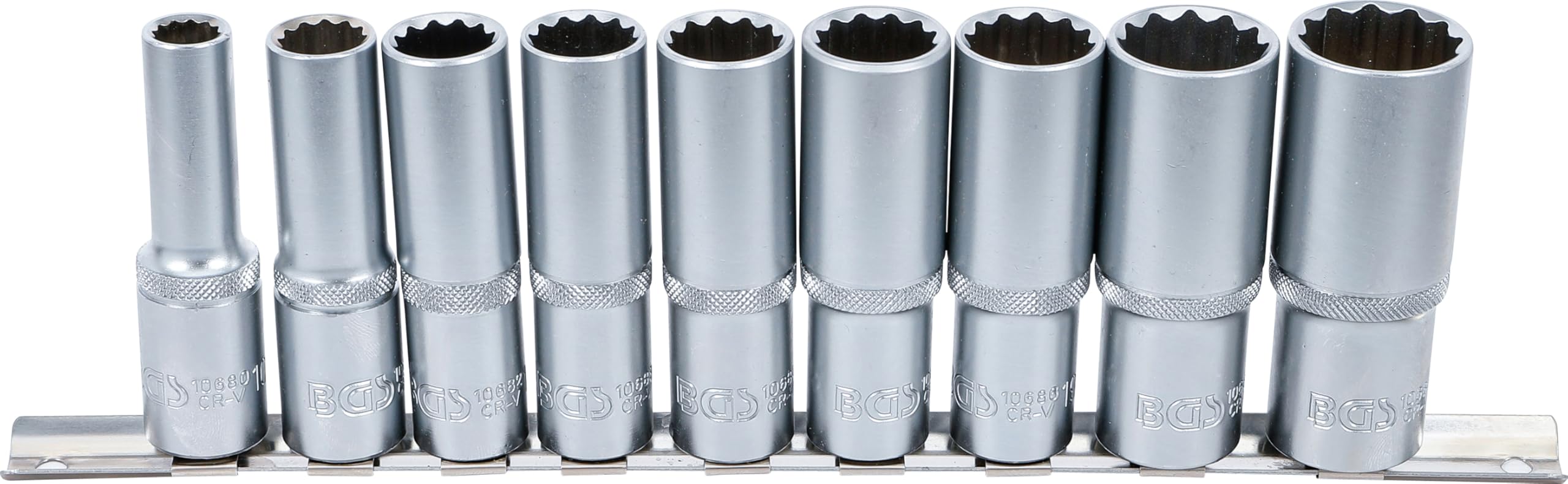 BGS 5253 | Socket Set, 12-point, deep | 12.5 mm (1/2") Drive | 10 - 24 mm | 9 pcs.